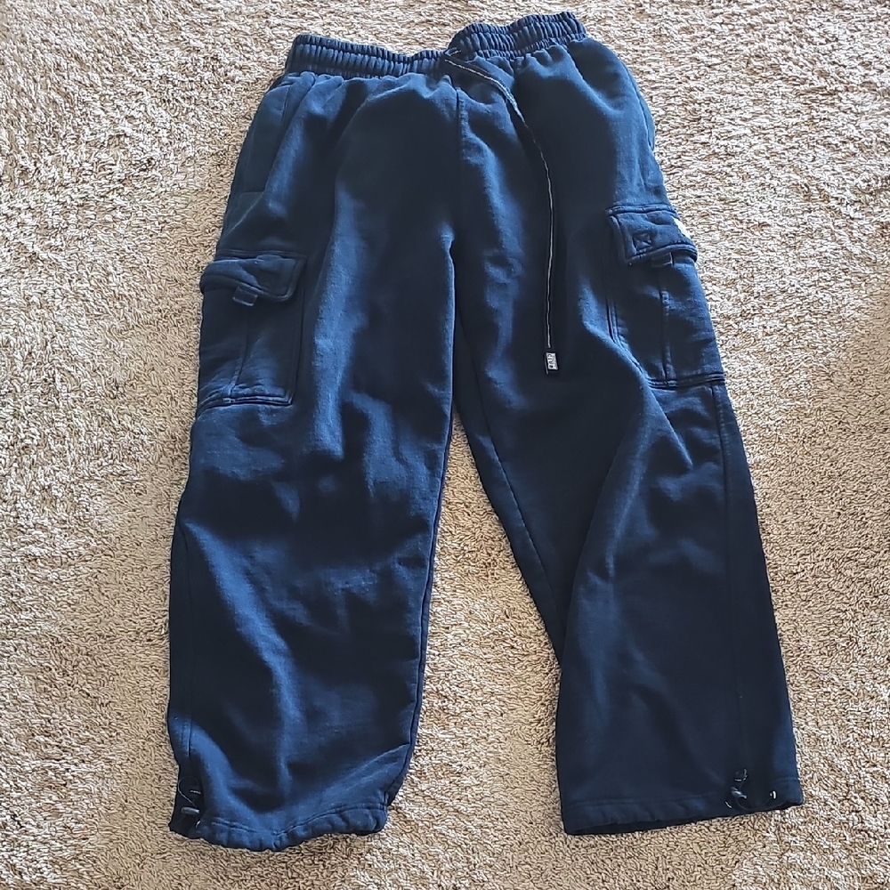 ProClub Black Cargo Sweatpants